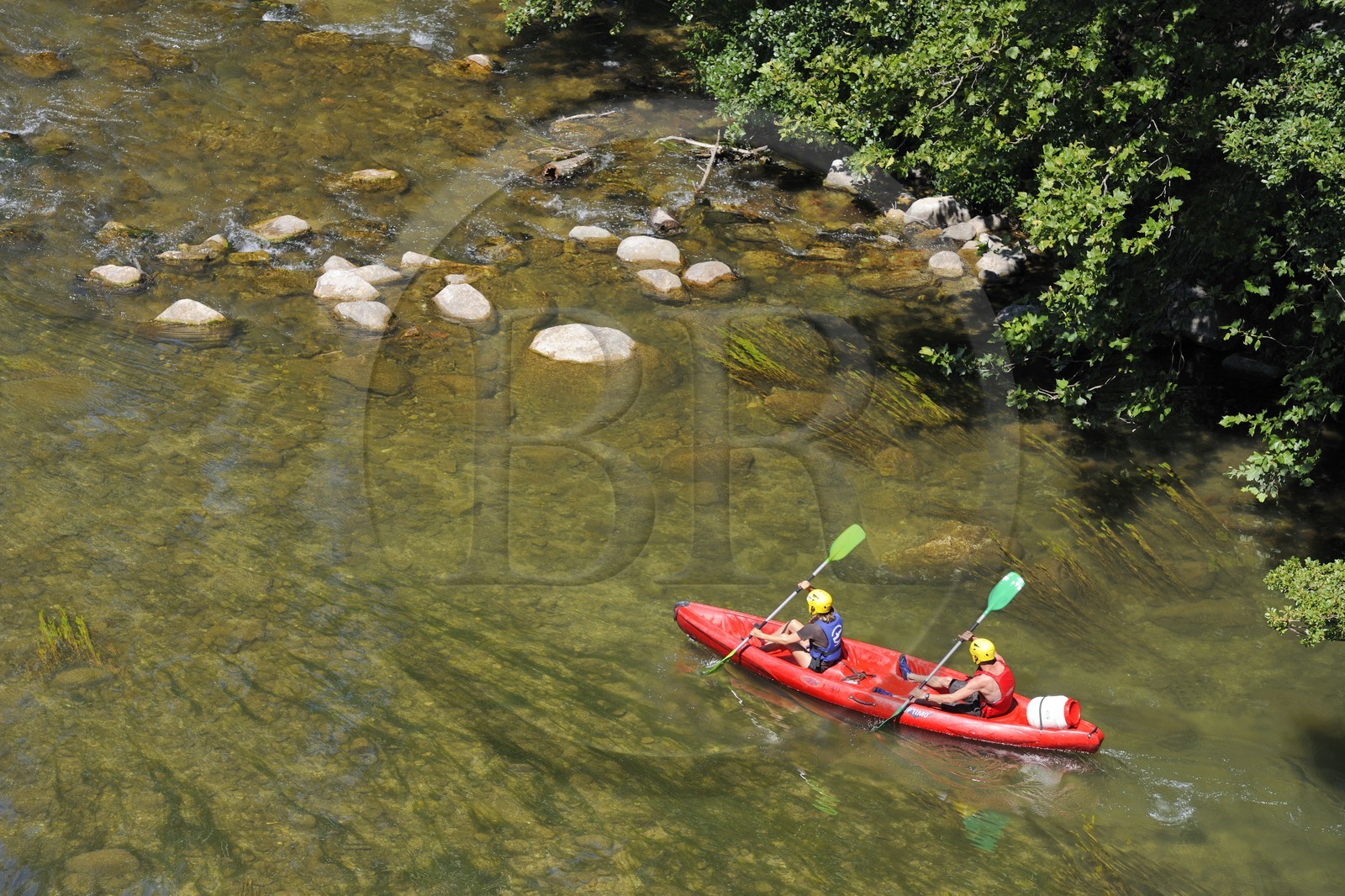 France, Hérault (34), vallée de l' Orb, descente en canoë-kayak de la rivière Orb au moulin de Travassac à Mons la Trivalle