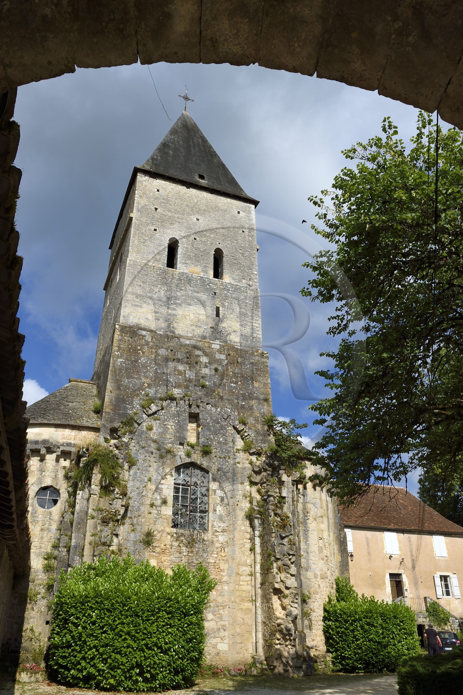 France, Dordogne (24), Périgord Noir, vallée de l'Auvézère, Tourtoirac, église de l'ancienne abbaye Saint-Pierre-ès-Liens