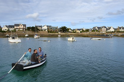 France, Cotes-d'Armor, Cote de Granit Rose (the Pink Granite coast), Perros Guirec, Ploumanach port