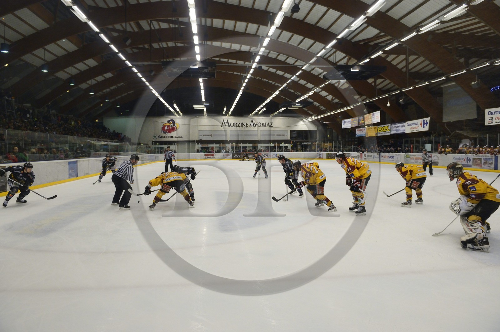 France, Haute Savoie, Morzine, ice hockey game from the Morzine-Avoriaz Hockey Club called the Penguins