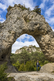 France, Aveyron (12), Causses et les Cévennes, paysage culturel de l'agro-pastoralisme méditerranéen, classés Patrimoine Mondial de l'UNESCO, Causse Noir, La Roque-Sainte-Marguerite, chaos de Montpellier-le-Vieux, la Cité de Pierres, rocher nommé Porte de Mycènes