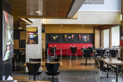 France, Bouches-du-Rhône (13), Marseille, oeuvre architecturale de Le Corbusier, classée Patrimoine Mondial de l'UNESCO, la Cité Radieuse par l'architecte Le Corbusier, Hotel Le Corbusier et Restaurant Le Ventre de l'Architecte