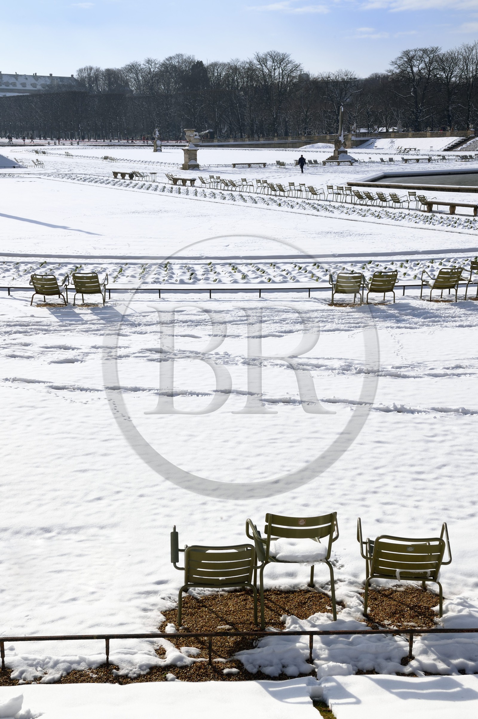 France, Paris (75), quartier Saint-Michel, le jardin du Luxembourg, chaises