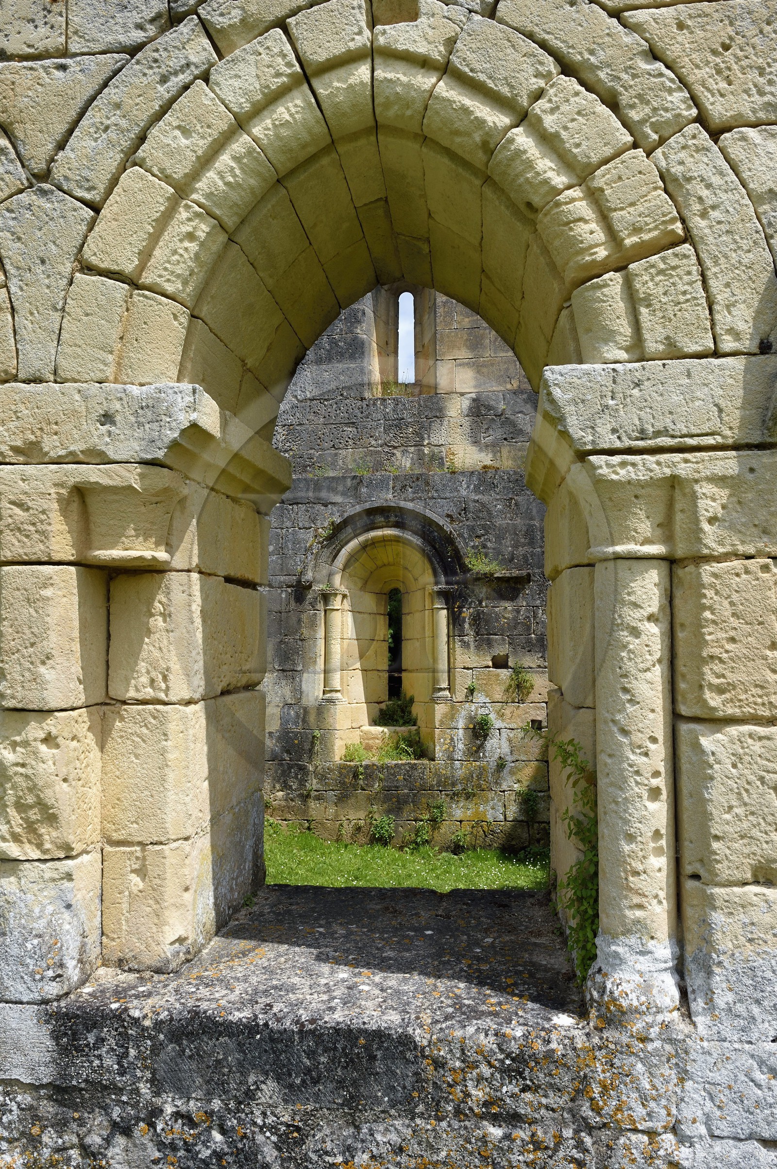 France, Dordogne (24), Périgord Vert, Villars, abbaye cistercienne de Boschaud du 12ème siècle qui dépendait de l'abbaye de Clairvaux, emplacement du cloitre
