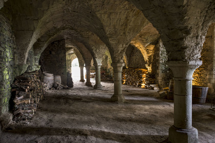France, Côtes d'Armor (22), Paimpol, abbaye de Beauport du XIIIème siècle, les celliers