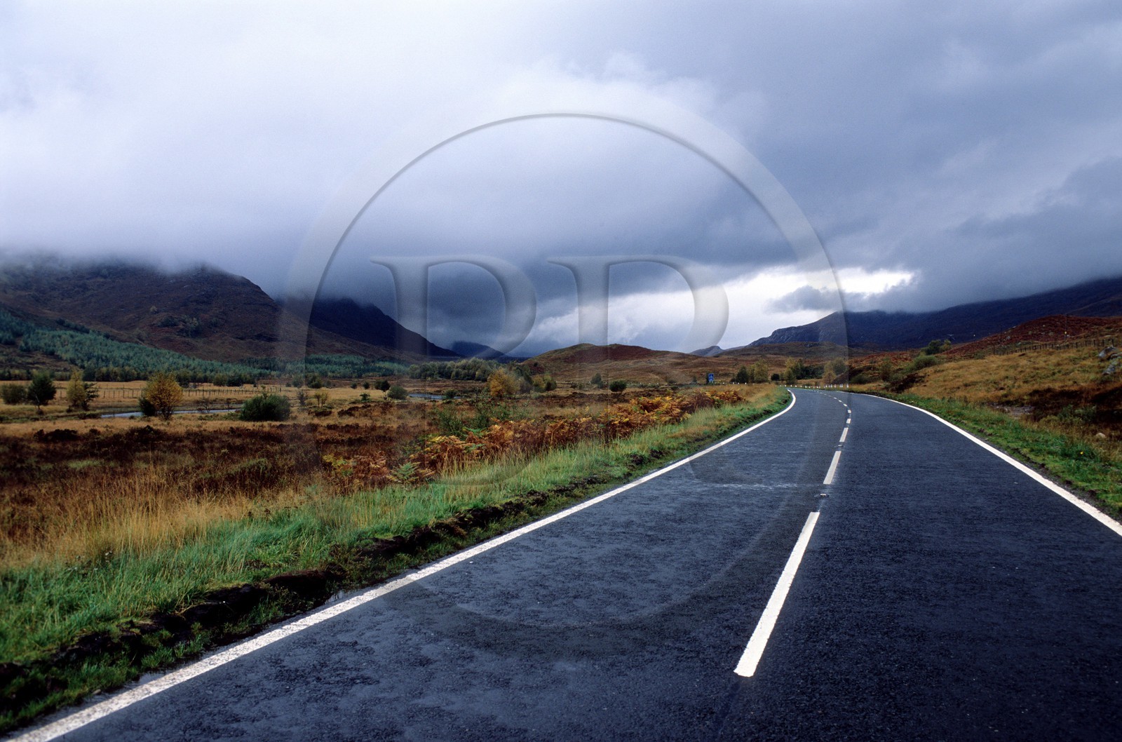 United Kingdom, Scotland, the Highlands, a road next to the Loch Ness