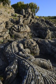 France, Ille-et-Vilaine (35), Saint-Malo, Rothéneuf, rochers sculpté par l'abbé Fouré entre 1870 et 1904