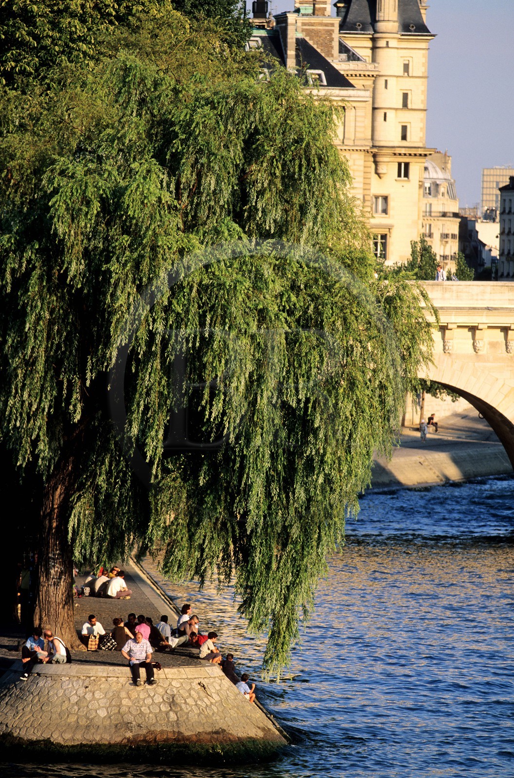 France, Paris (75), les rives de la Seine, classées Patrimoine Mondial de l'UNESCO, Paris-Plage fête tenue au mois d'août sur les quais de Seine fermés au trafic automobile