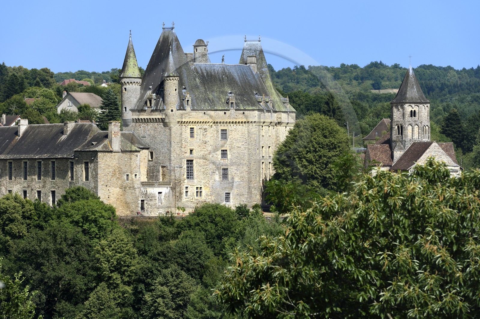 France, Dordogne (24), Jumilhac-le-Grand, le chateau de Jumilhac