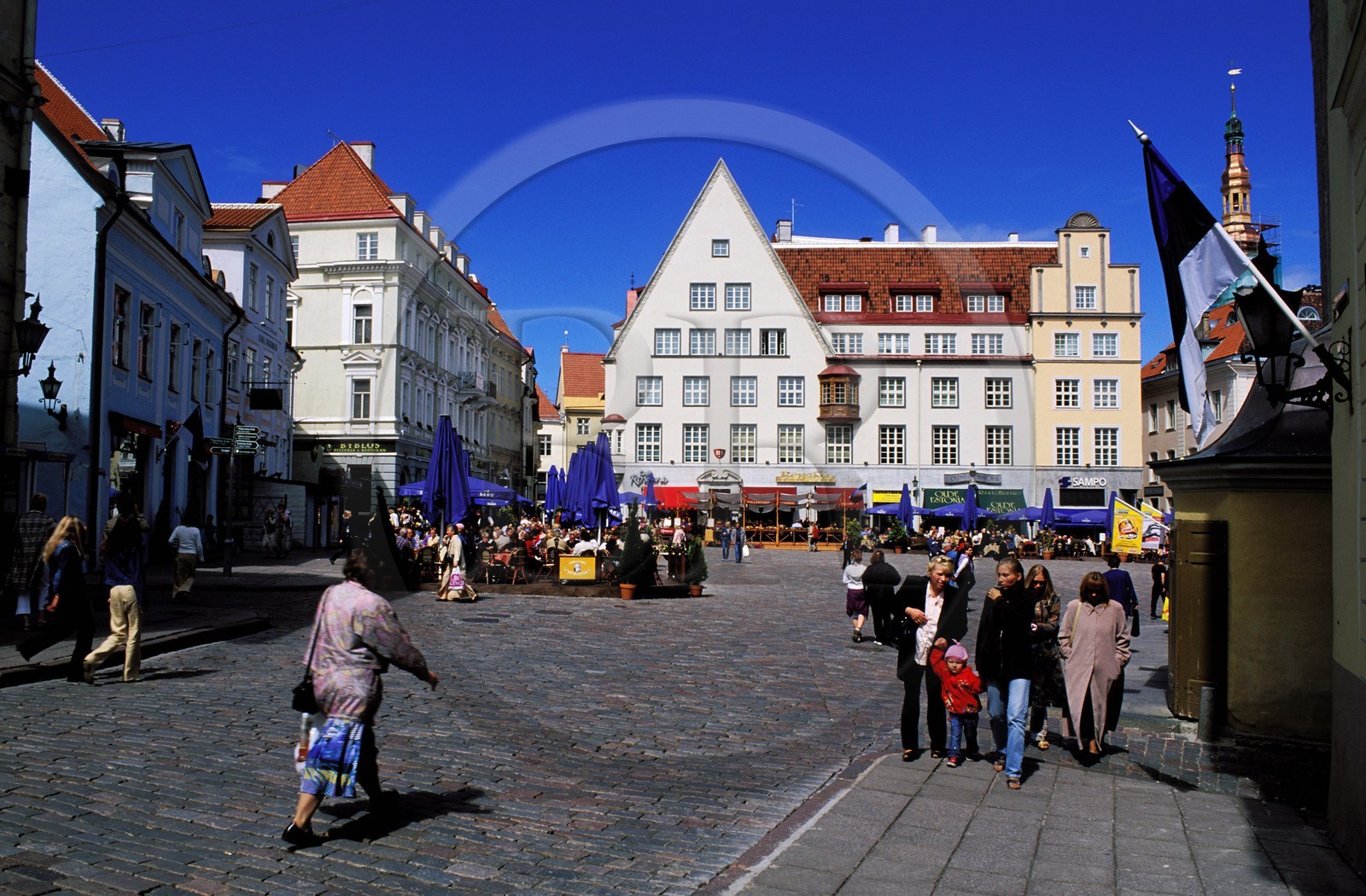 Estonie (Pays Baltes), région de Harju, Tallinn, capitale européenne de la culture 2011, place de l' Hôtel de Ville, le point central de la vieille ville