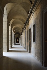 France, Rhône (69), Lyon, site historique classé Patrimoine Mondial de l'UNESCO, l'hôpital de l'Hôtel Dieu, galerie latérale