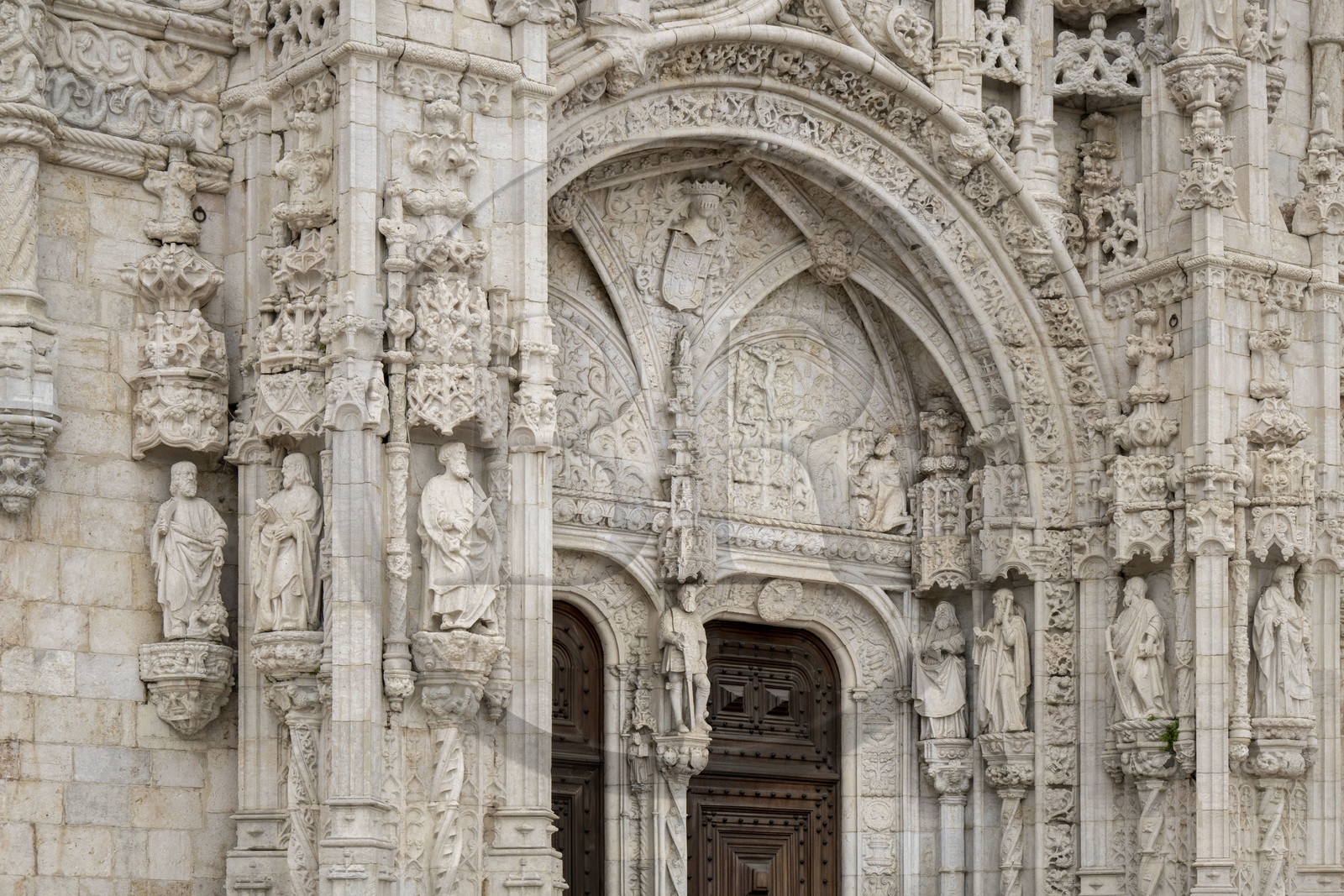 Portugal, Lisbonne, Bélem, Monastere des Hiéronymites (Mosteiro dos Jerónimos), classé Patrimoine Mondial de l'UNESCO, le portail Sud de l'église Santa Maria