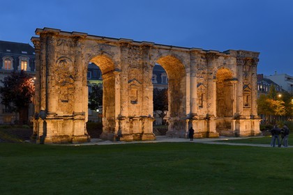France, Marne (51), Reims, la Porte de Mars est le plus large arc du monde romain