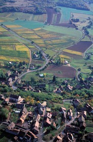 France, Saone et Loire, chalon region vineyards and village of Chenoves (aerial view)