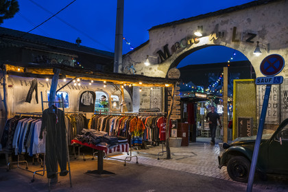 France, Hérault (34), Montpellier, Marché du Lez regroupant commerces, brocantes, marchés de producteurs, restaurants, foodtrucks, startups, animations et évènements, expositions