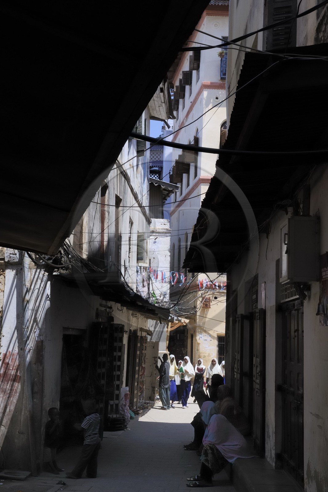 Tanzania, Zanzibar Archipelago, Unguja island (Zanzibar), Stone Town, listed as World Heritage by UNESCO, an alley in the old city in the Shangani neighborhood