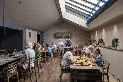 France, Côte-d'Or (21), Dijon, zone classée Patrimoine Mondial de l'UNESCO, restaurant Cibo du chef étoilé Angelo Ferrigno