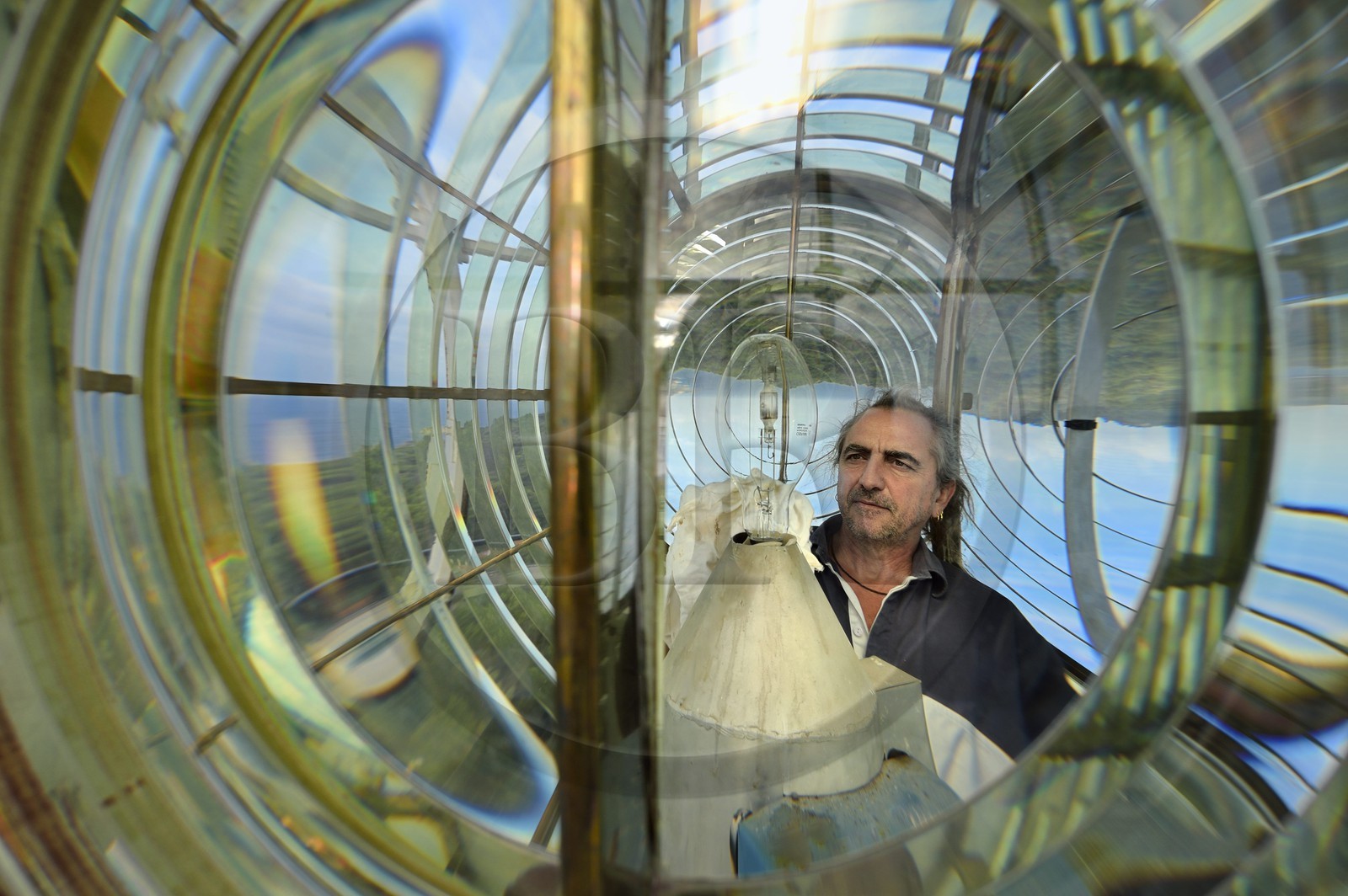 France, Var (83), Iles d'Hyères, parc national de Port Cros, Ile de Porquerolles, Emmanuel Rapenne est le gardien de phare de Porquerolles