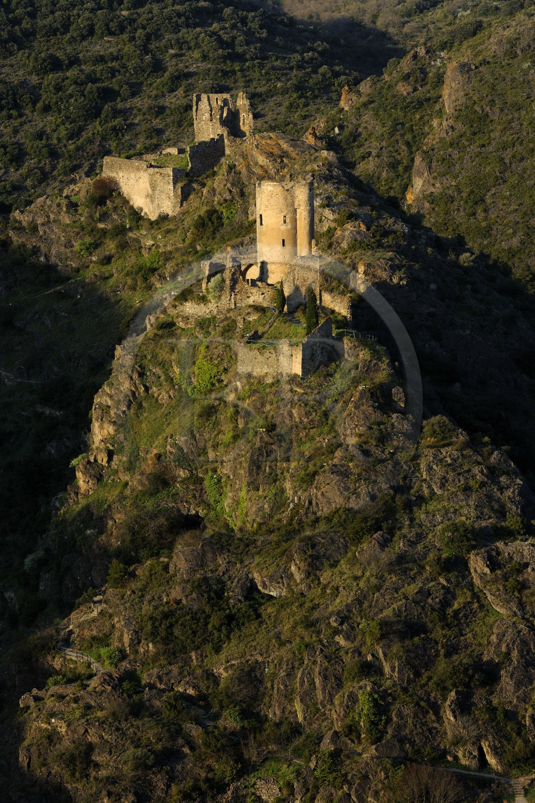 .France, Aude, ruins of the Lastours castle