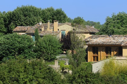France, Var (83), Provence Verte, Bras, vers Saint-Maximin-la-Sainte-Baume, la maison d'hôtes Le Peyrourier, une campagne en Provence