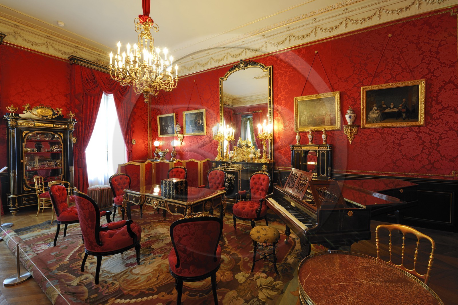 France, Herault, Montpellier, historical center, Fabre museum, Cabrieres Sabatier d'Espeyran mansion (hotel de Cabrieres Sabatier d'Espeyran), the Red Living room, compulsory mention: managed by Montpellier Agglomeration