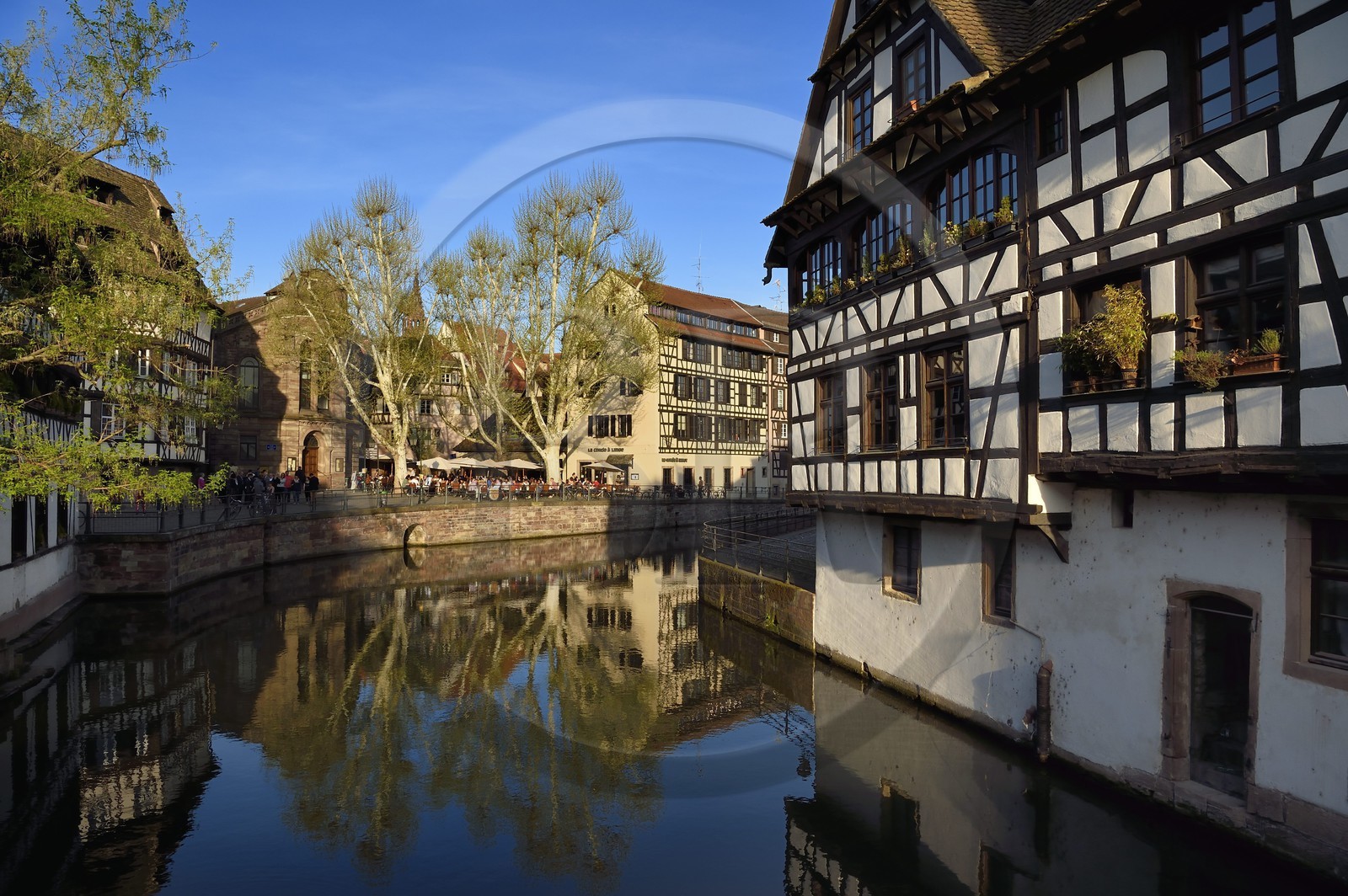 France, Bas Rhin, Strasbourg, old town listed as World Heritage by UNESCO, Petite France District, the Place Benjamin Zix on the Ill river