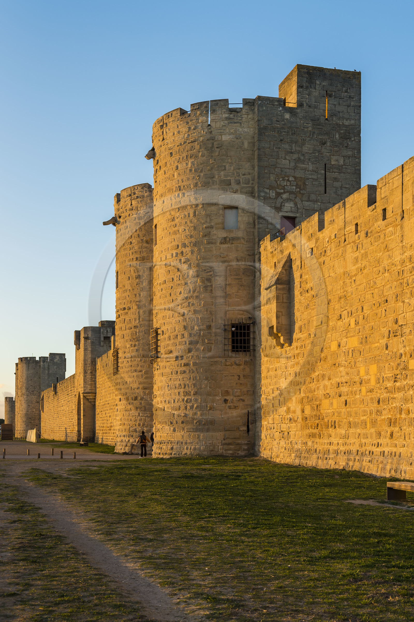 France, Gard, Aigues Mortes, South towers and ramparts