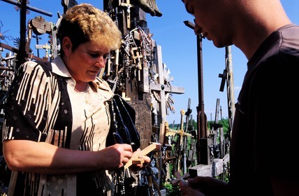 Lithuania (Baltic States), the Zemaitija, the crosses hill in the north of Siauliai. thousands of piled up crosses