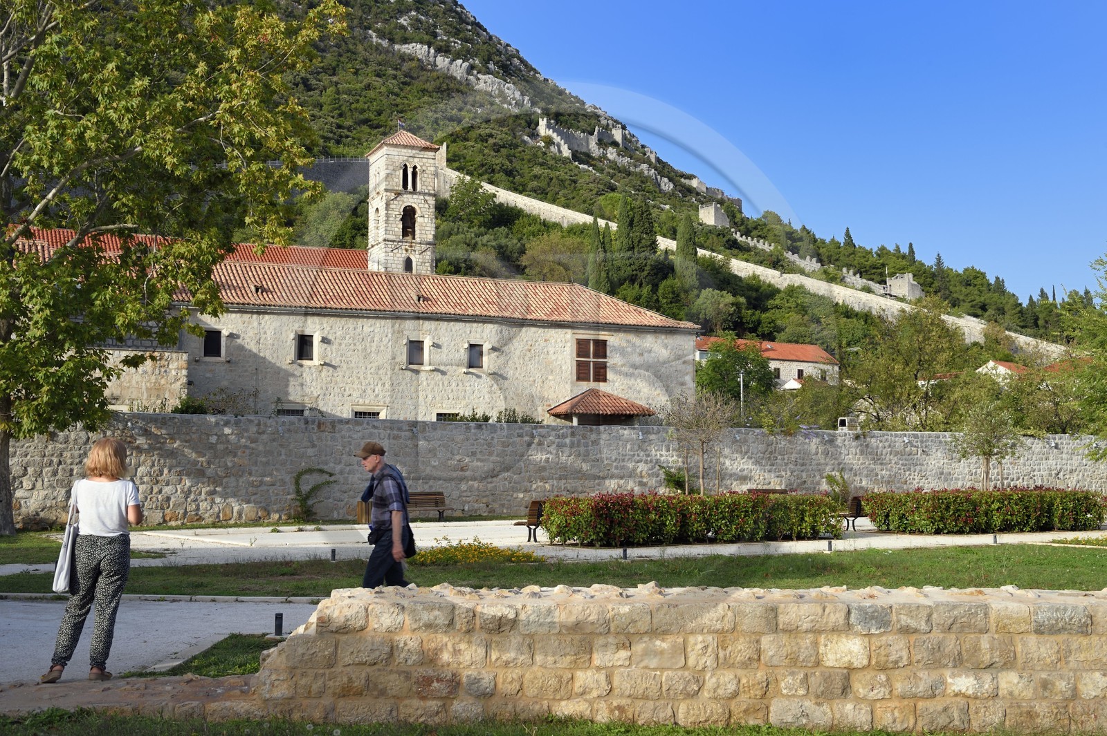 Croatie, Dalmatie, cote dalmate, presqu'ile de Peljesac, la vieille-ville de Ston, monastère Saint-Nicolas