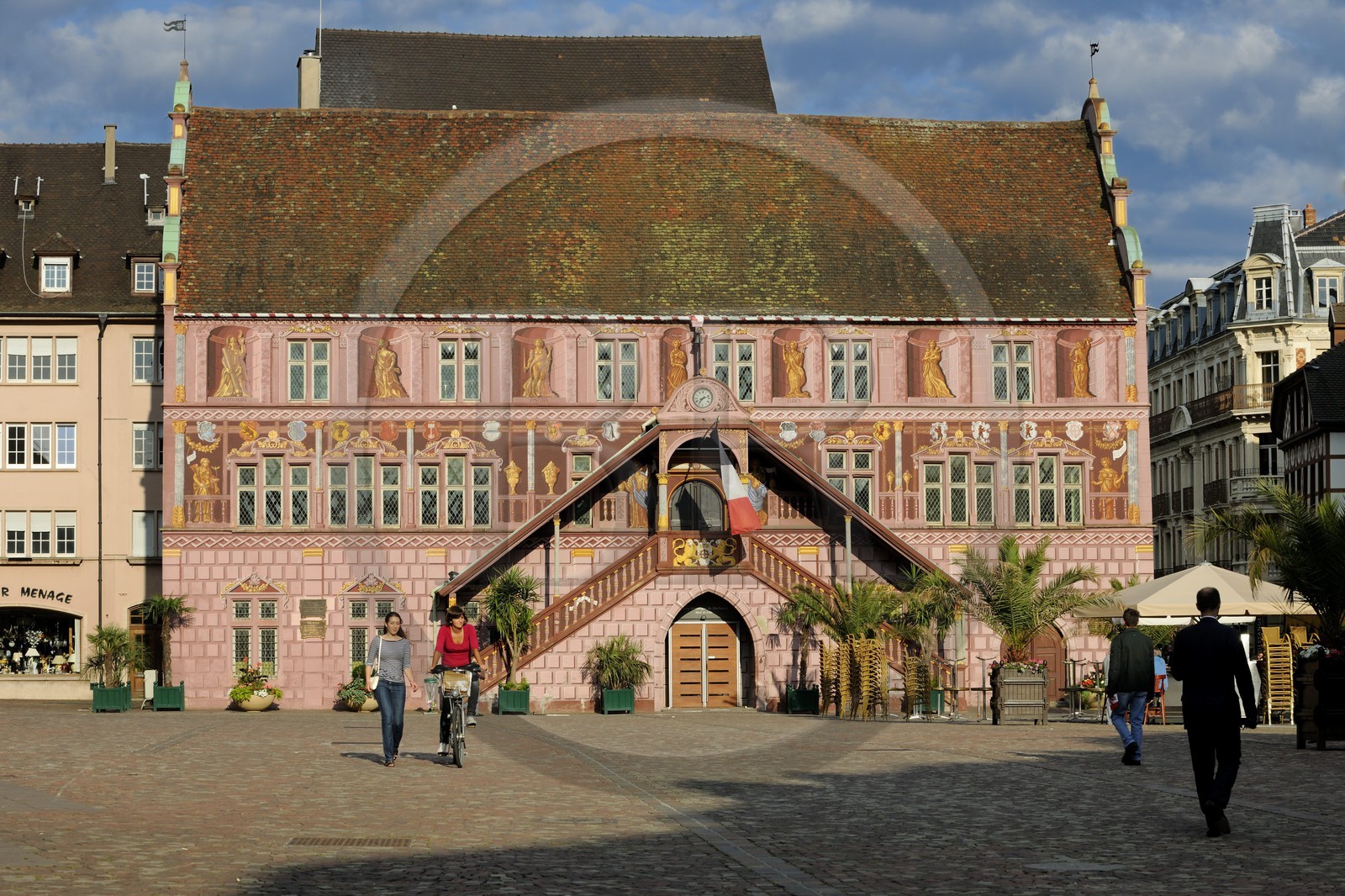 France, Haut-Rhin (68), Mulhouse, place de la Reunion, l'Hôtel de Ville et musée historique