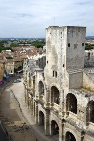 France, Bouches-du-Rhône (13), Arles, les Arènes, amphithéâtre romain de 80-90 après JC, classé Patrimoine Mondial de l'UNESCO