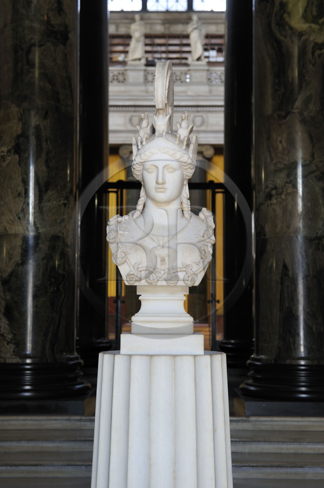 Etats-Unis, New York, Manhattan, l'université Columbia, la bibliothèque ornée d'une statue d'Athena