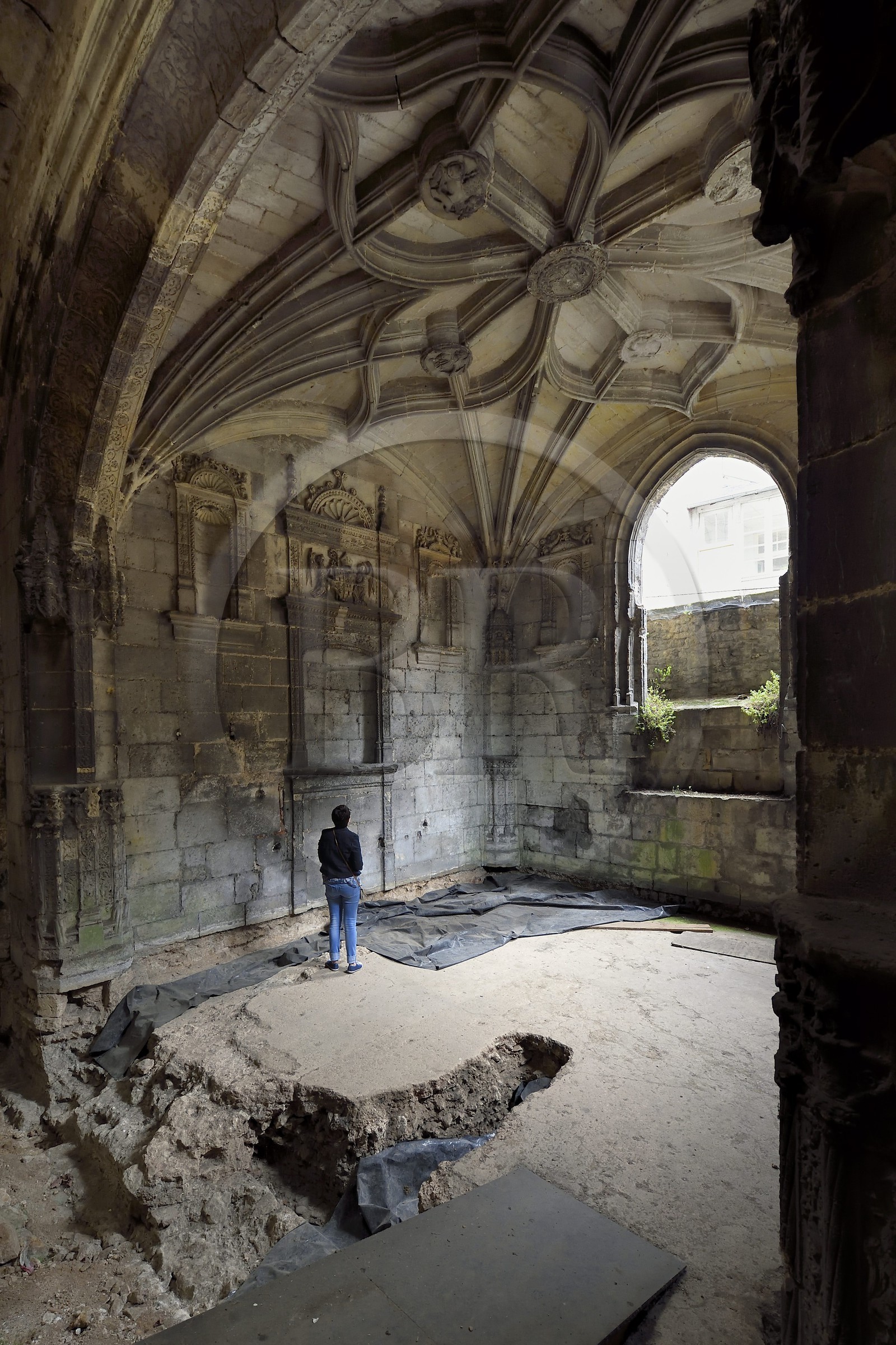 France, Dordogne, White Perigord, Perigueux, district of La Cité or also of Vesone, St. Martha convent, chapel of the former episcopal palace, the St. John the Baptist chapel
