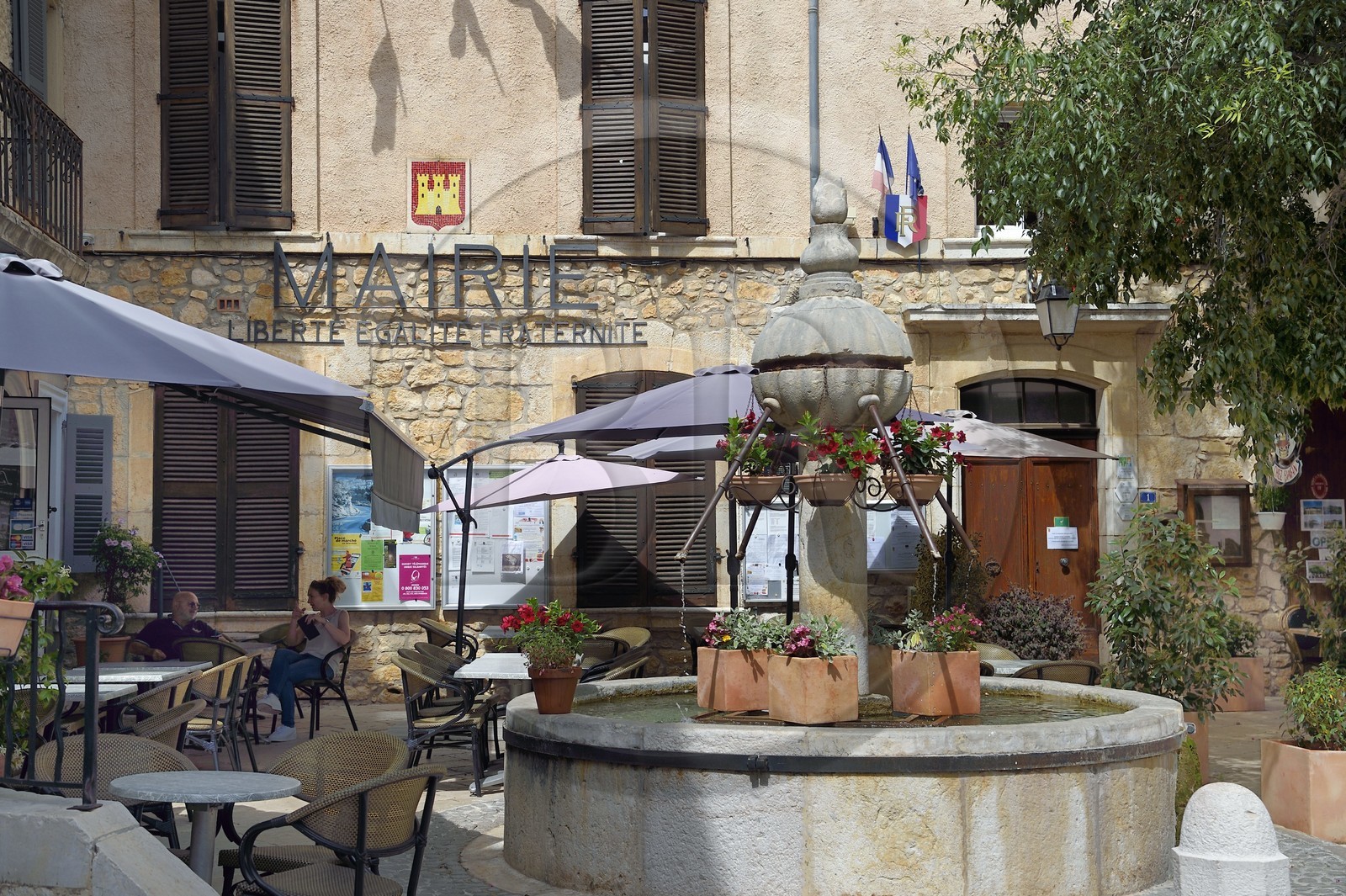 France, Var, Dracenie, Ampus, place de la Mairie