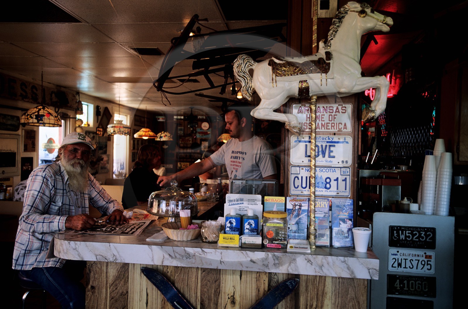 Etats-Unis, Floride, Key West, le restaurant Harpoon's Harry dans Caroline street