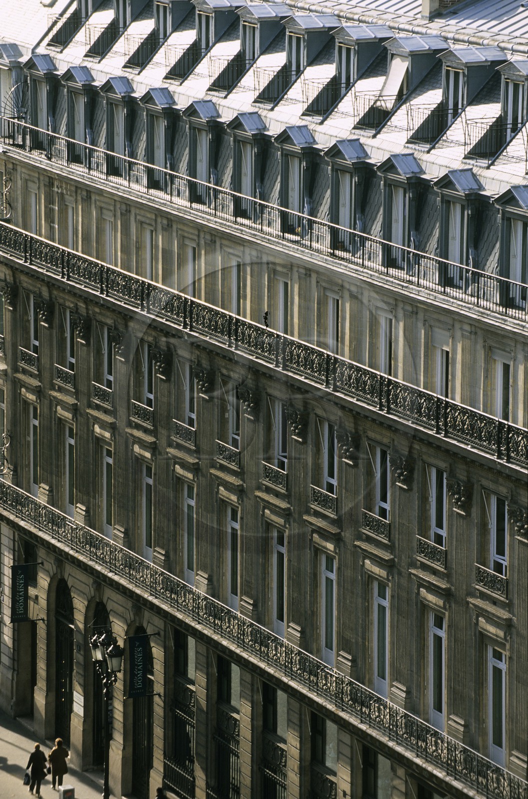 France, Paris (75), immeubles haussmaniens, rue Scribe (quartier de l'Opéra)