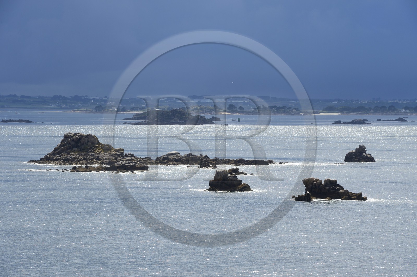 France, Finistere, Morlaix bay seen from the Pointe de Diben