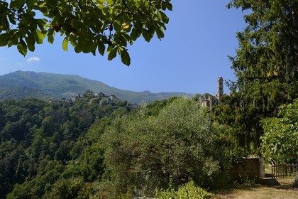 France, Haute Corse, Castagniccia, village of Carcheto and Sainte Marguerite church