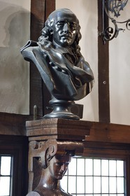 France, Seine Maritime, Rouen, Pierre Corneille museum, Pierre Corneille bust, bronze by Barbedienne after Caffieri marble