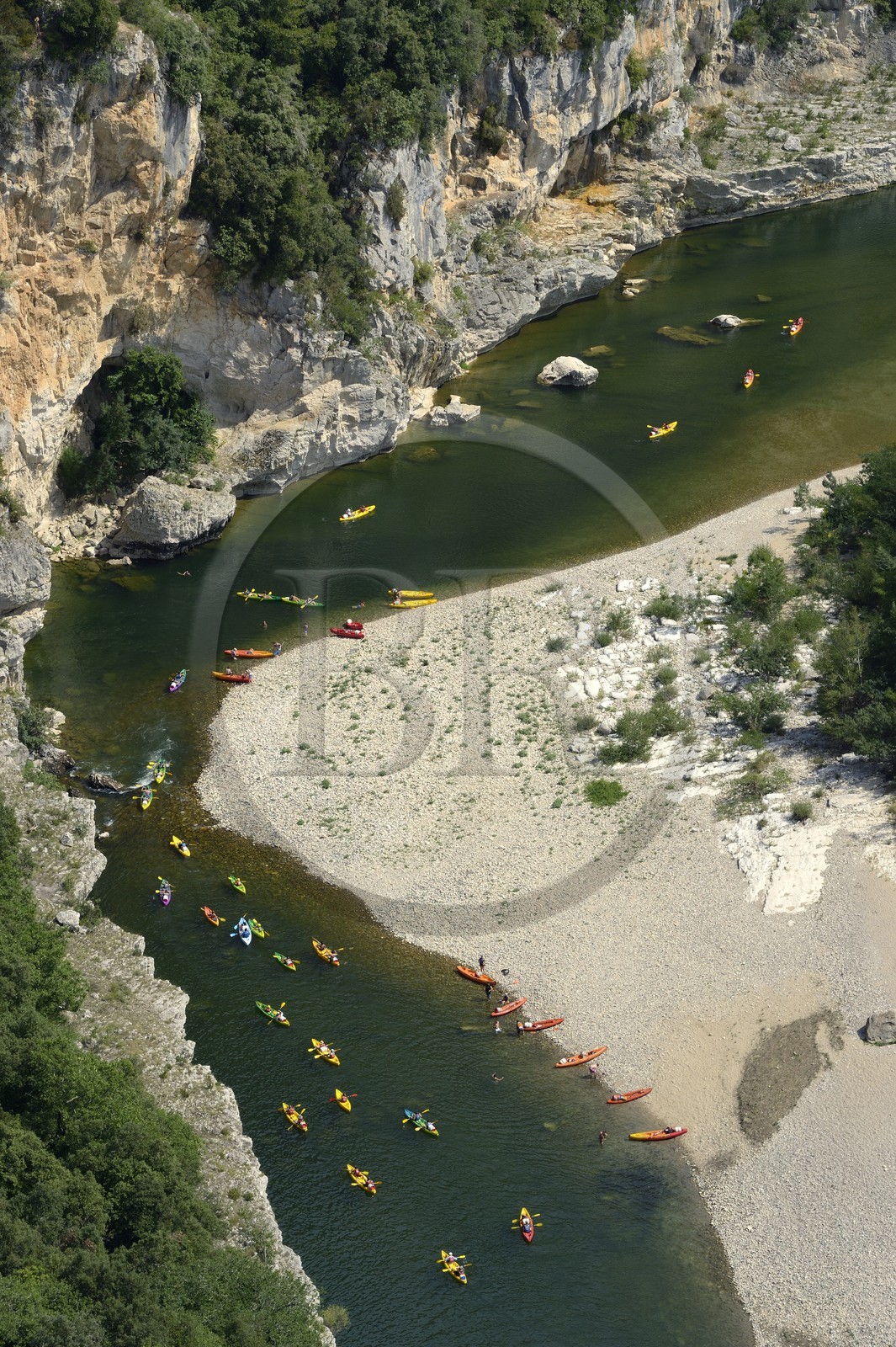 France, Ardeche, Ardeche Gorges, 30 km long from Vallon Pont d'Arc to Saint Martin d'Ardeche
