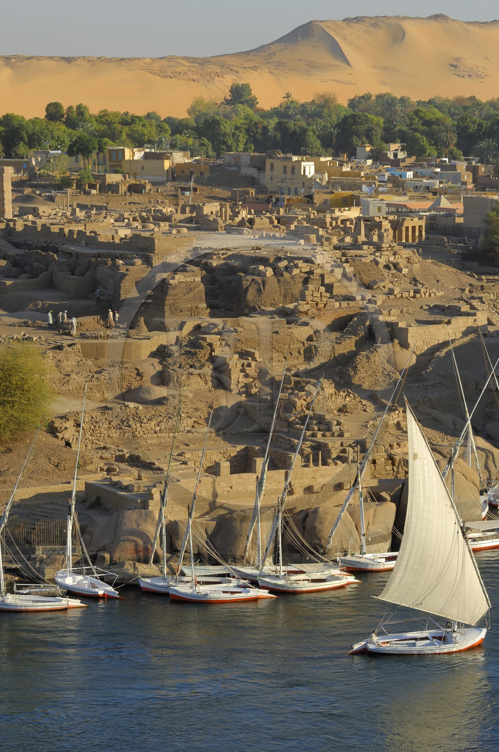 Egypte, Haute Egypte, Nubie, vallée du Nil, Assouan, Ile Elephantine,  site des fouilles archéologiques des temples de Satis et Khnoum