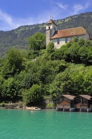 Suisse, Canton de Berne, Oberland Bernois, Interlaken, lac de Brienz (Brienzer see), église de Ringgenberg