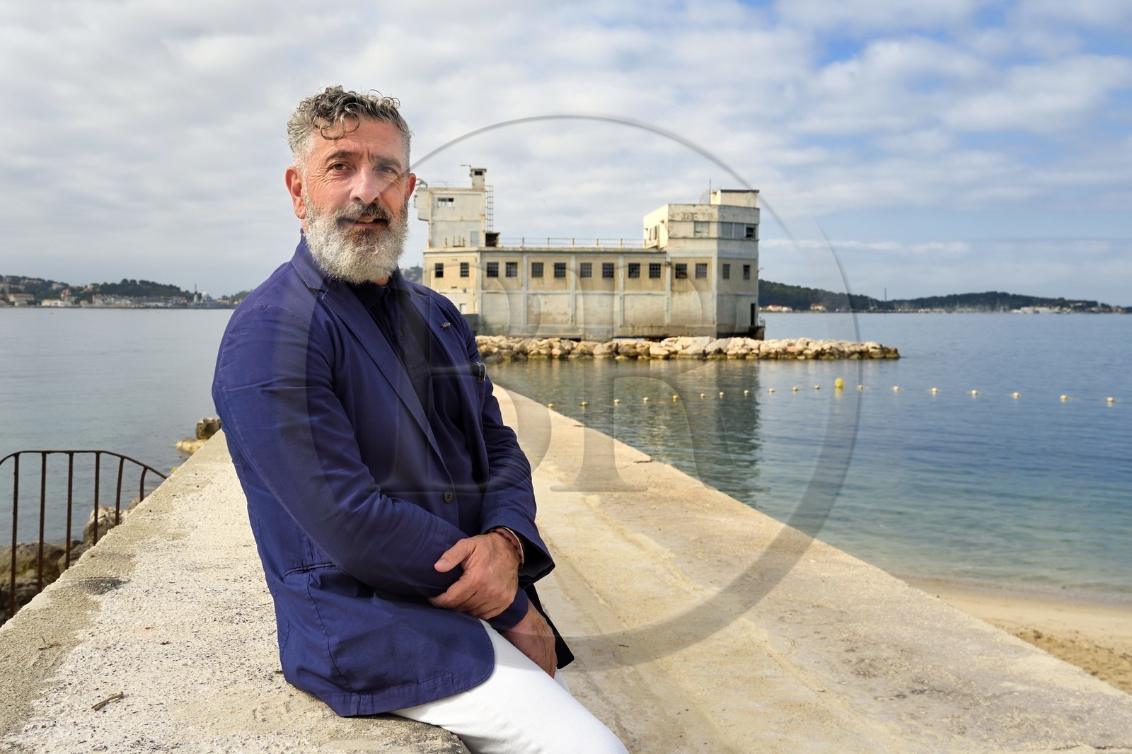 France, Var, Toulon, the torpedo mole in the heart of the harbor awaiting rehabilitation, Jean-Pierre Blanc director of Villa Noailles and founder of the Design parade