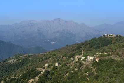 France, Haute Corse, Castagniccia, the village of Morosaglia (Merusaglia) is the native commune of Pascal Paoli (1725-1807)