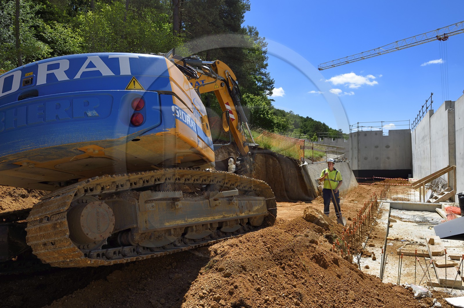 France, Dordogne (24), Montignac, chantier du futur Centre International de l'Art pariétal de Montignac-Lascaux (Lascaux 4)