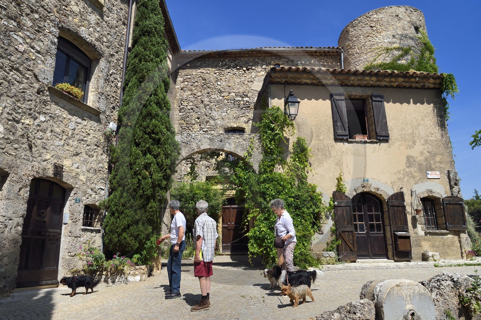 France, Var (83), La Dracénie, village de Tourtour, labellisé Les Plus Beaux Villages de France, vieux chateau dit de Laval du XIIème siècle transformé en habitation