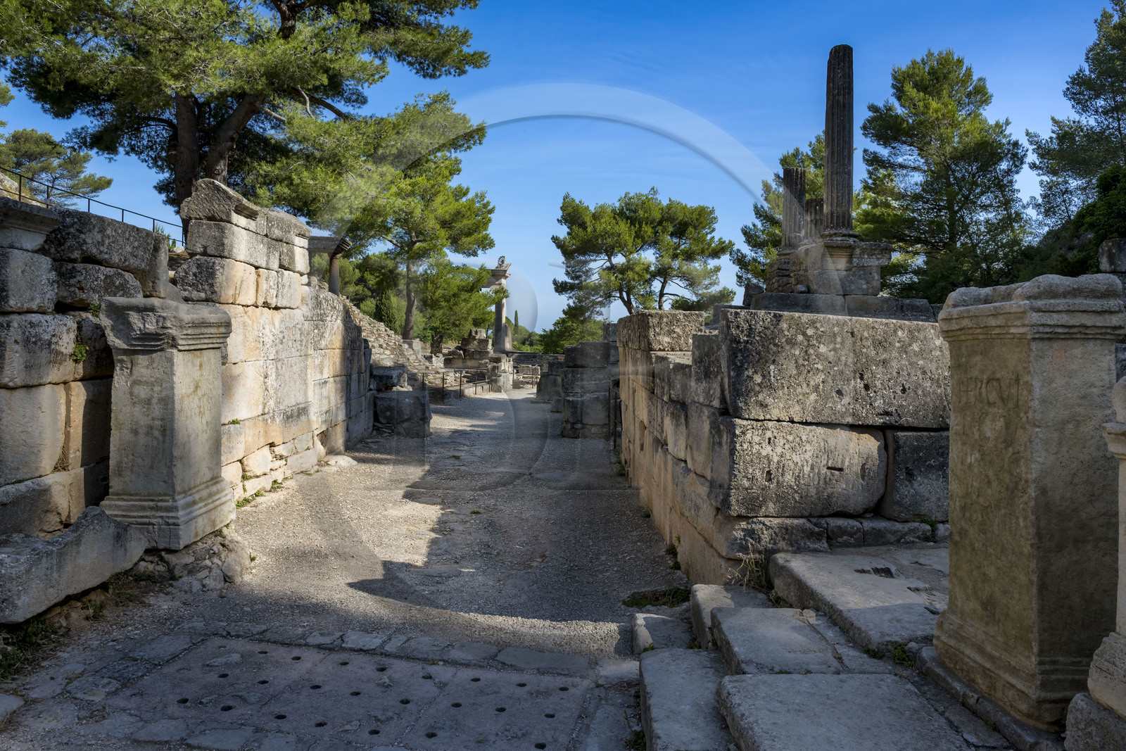 France, Bouches-du-Rhône (13), Parc Naturel Régional des Alpilles, Saint-Rémy-de-Provence, site archéologique de Glanum, quartier de la source sacrée, autels votifs dédiés à Hercule qui a succédé au Dieu Glan