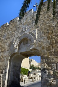 Israel, Jerusalem, holy city, the old town listed as World Heritage by UNESCO, the Dung Gate leading to the Western Wall