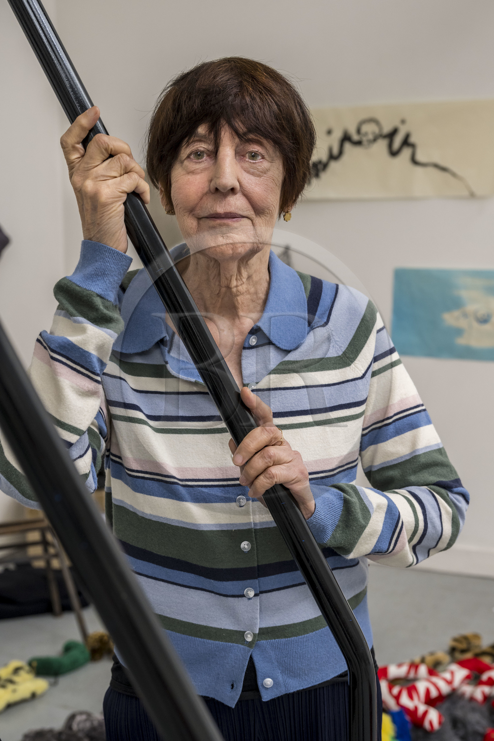 France, Hauts-de-Seine (92), Malakoff, l'artiste Annette Messager dans son atelier