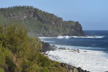 France, Reunion island (French overseas department), Petite-Ile on the southern coast, beach and rocks towards Grand Anse